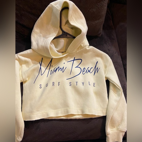 Miami Beach Surf shop Girls size large crop sweatshirt with hood - Picture 6 of 10